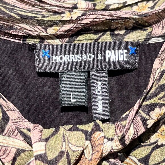 Morris & Co x PAIGE Vittoria Pimpernel 100% Silk Mini Dress Size L - Picture 5 of 12